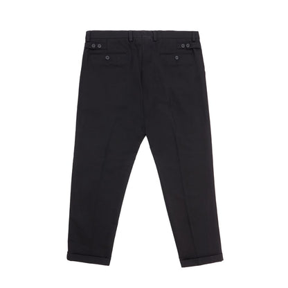 Elegantes pantalones negros de algodón para hombre