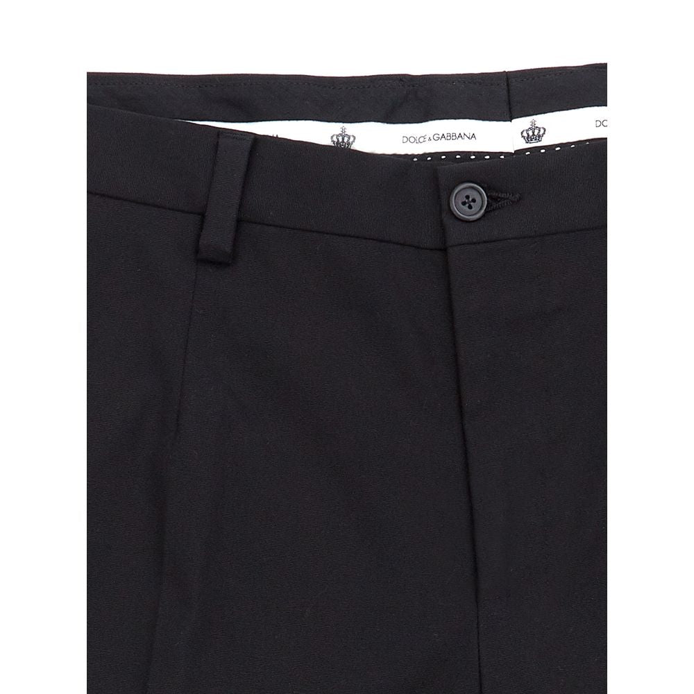 Elegantes pantalones negros de algodón para hombre