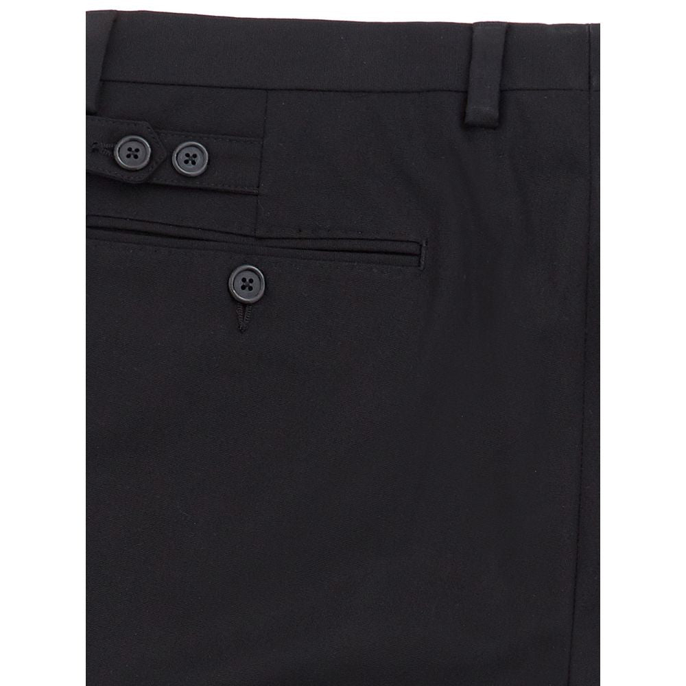 Elegantes pantalones negros de algodón para hombre
