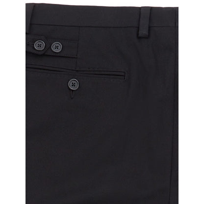 Elegantes pantalones negros de algodón para hombre