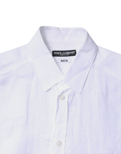 White Linen Martini Dress Formal Shirt