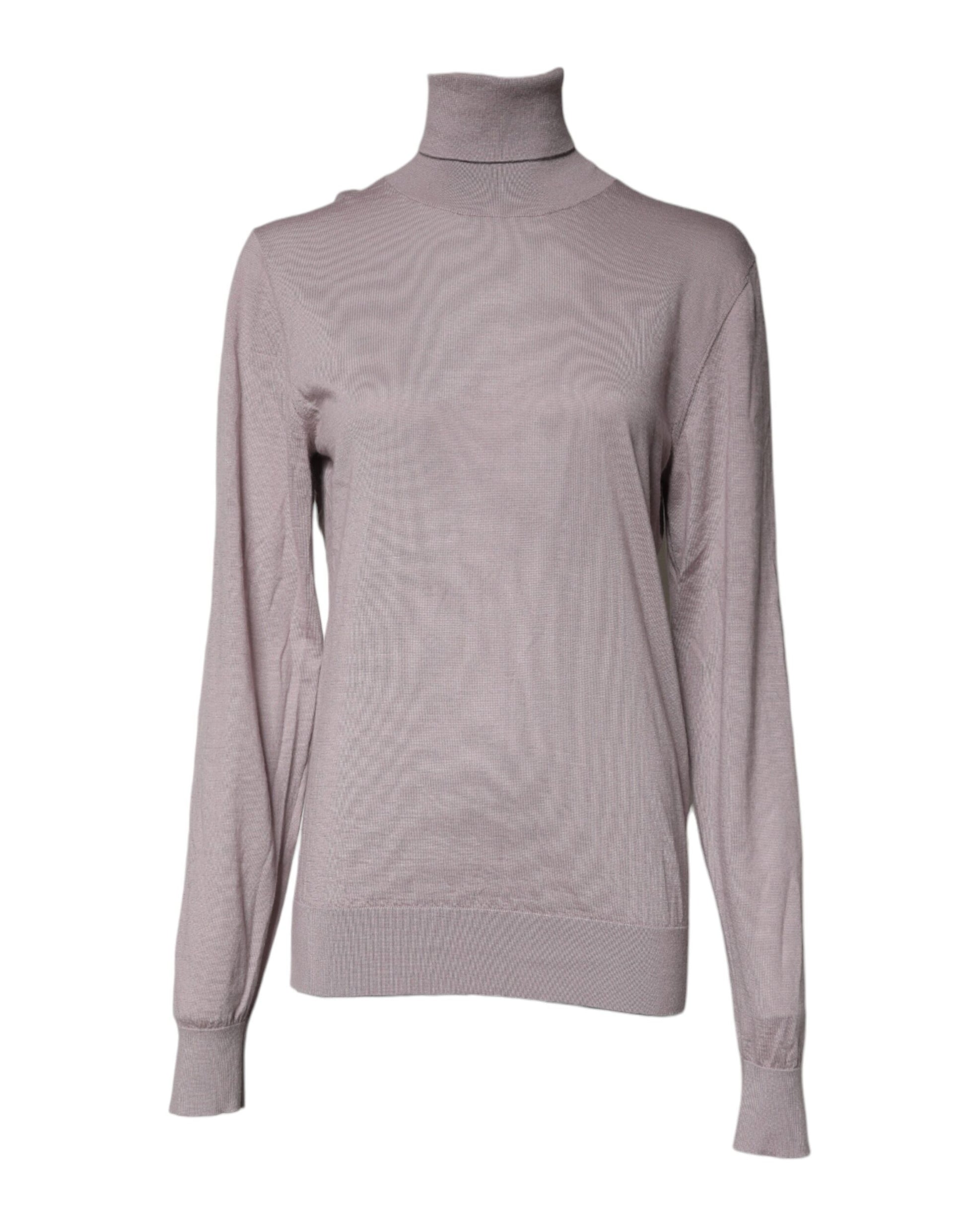 Jersey de cuello alto de cachemira marrón