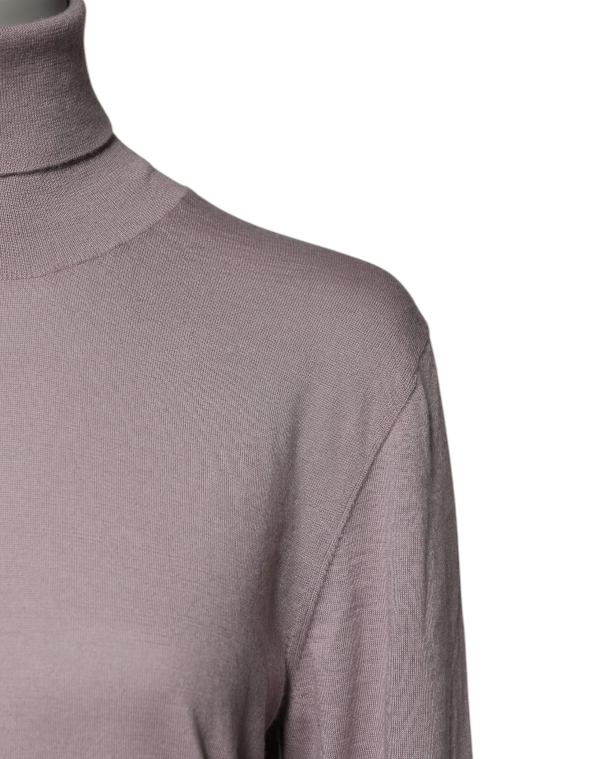 Jersey de cuello alto de cachemira marrón