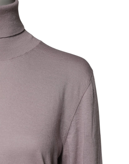 Jersey de cuello alto de cachemira marrón