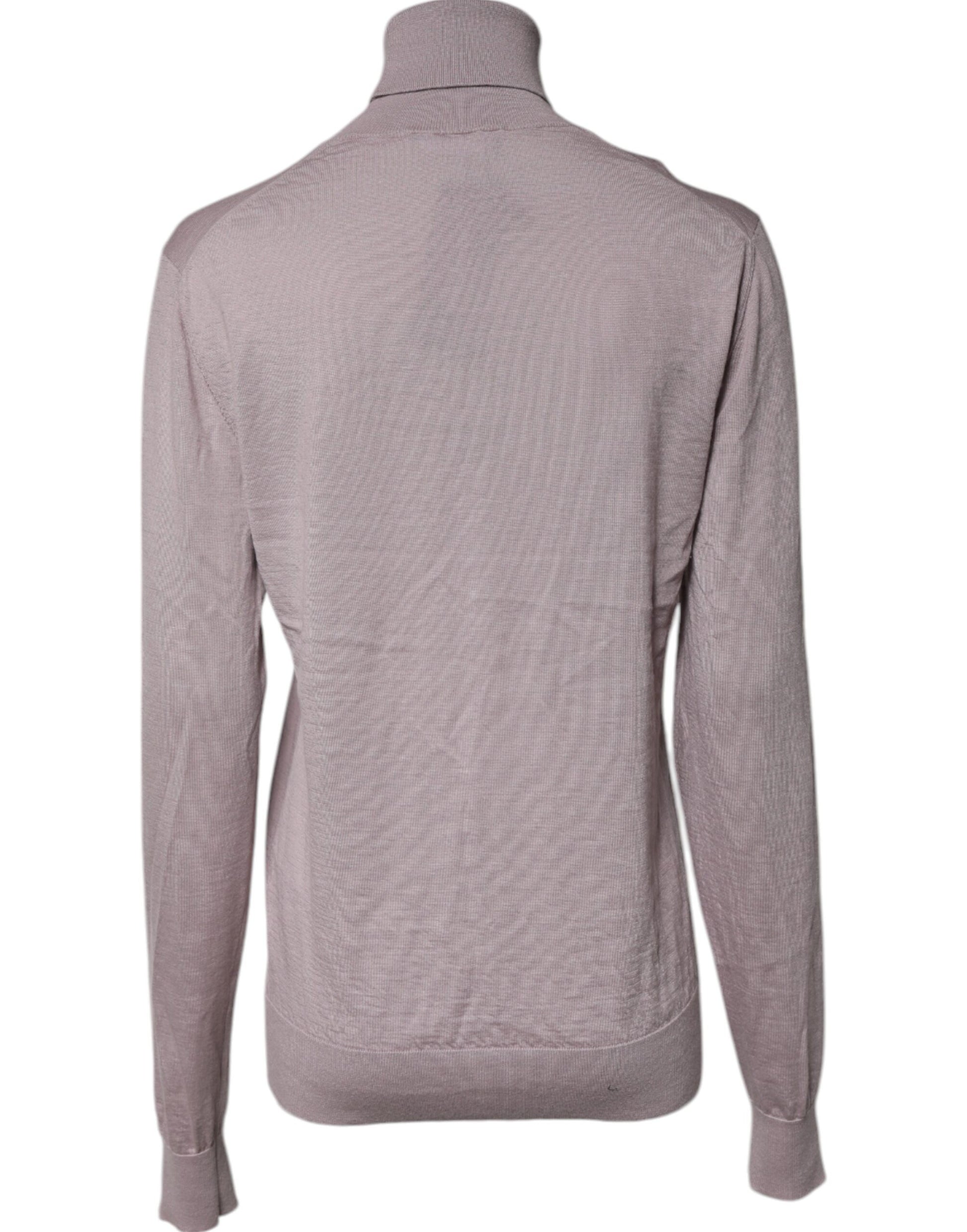 Jersey de cuello alto de cachemira marrón