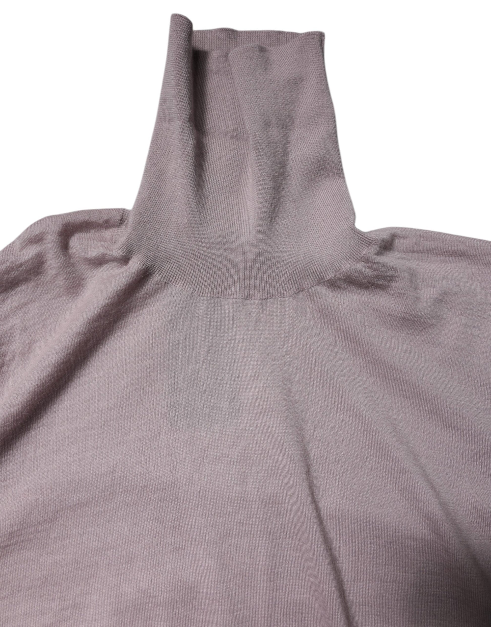 Jersey de cuello alto de cachemira marrón