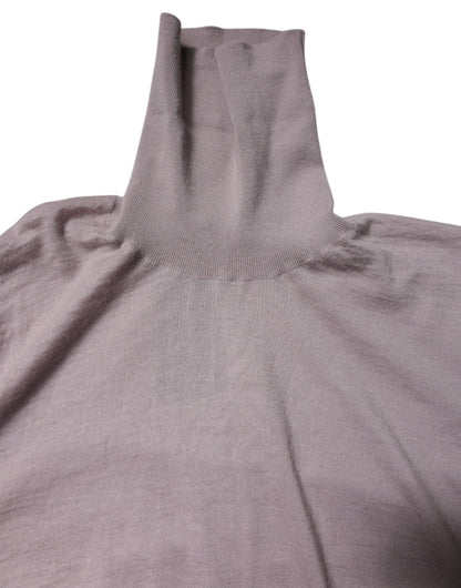 Jersey de cuello alto de cachemira marrón