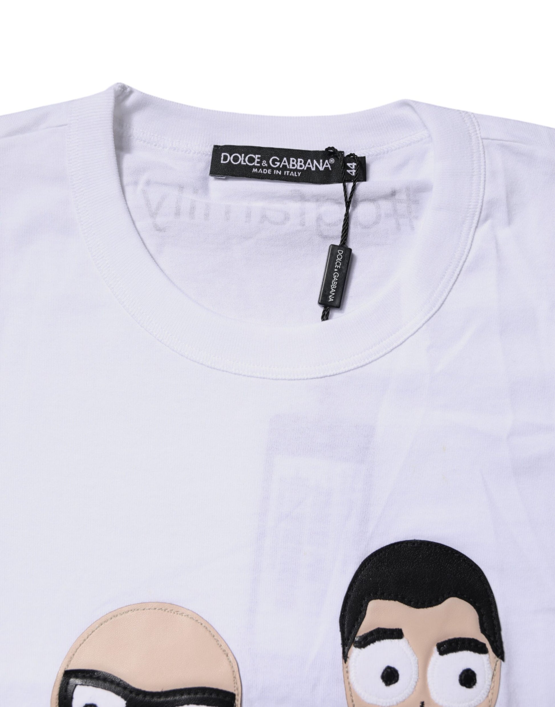 White #DGFamily Cotton Crew Neck T-shirt
