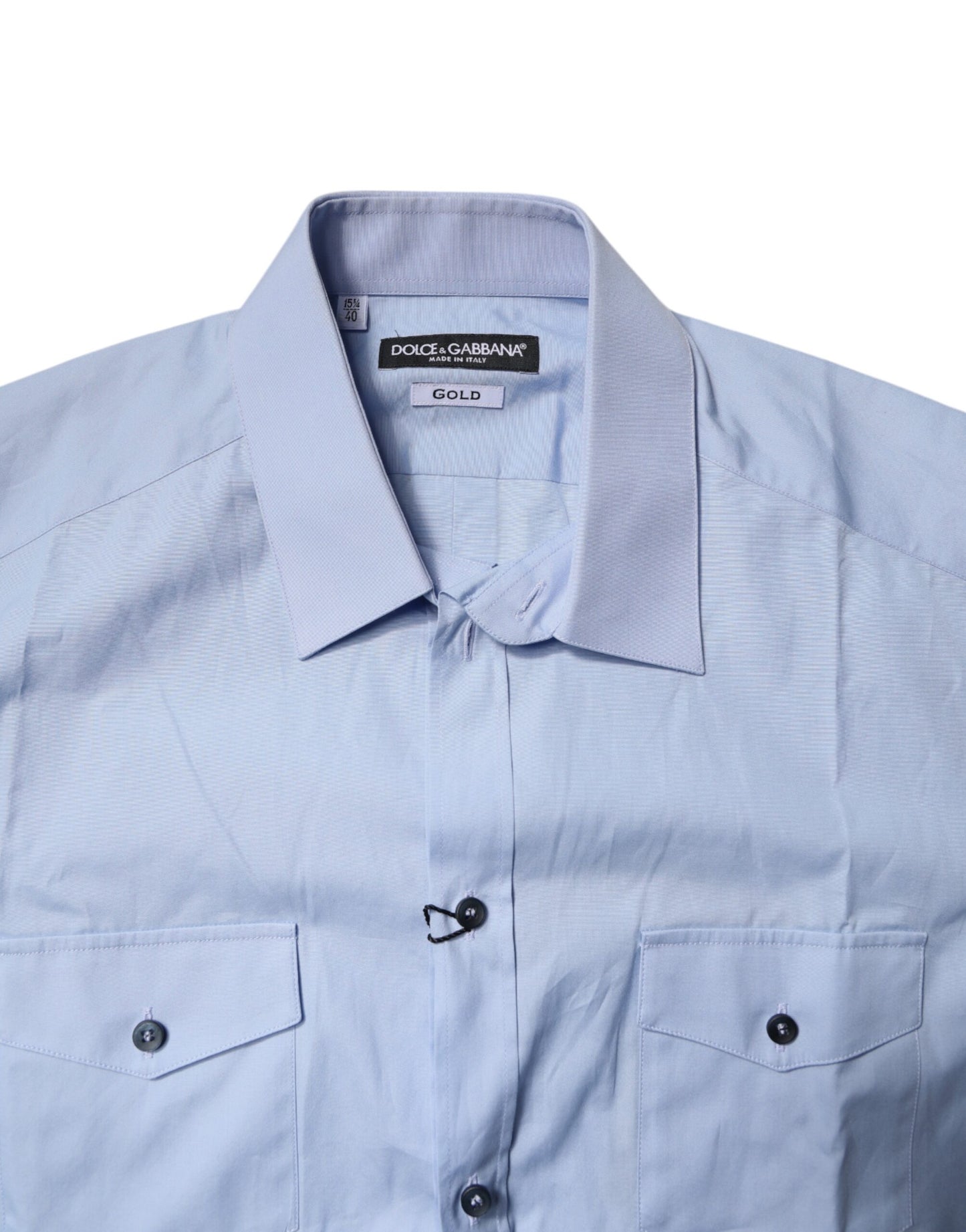 Blue Cotton Button Down Casual Polo Shirt