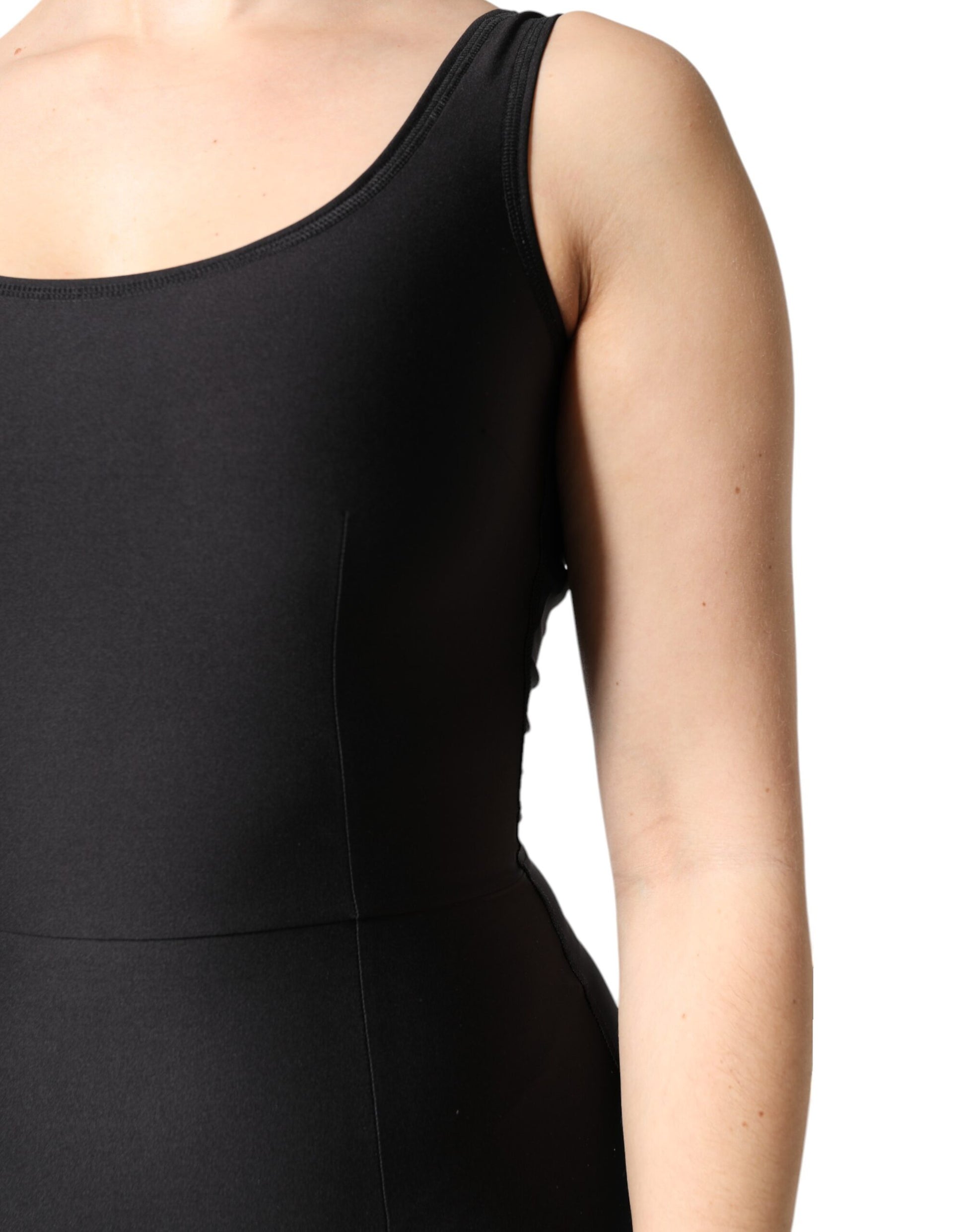 Black Sleeveless Bodycon Women Jumpsuit Dress