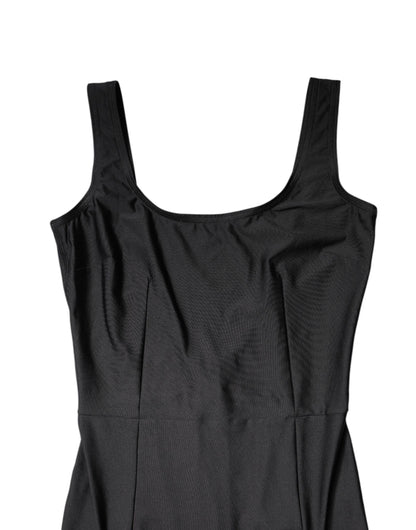 Black Sleeveless Bodycon Women Jumpsuit Dress