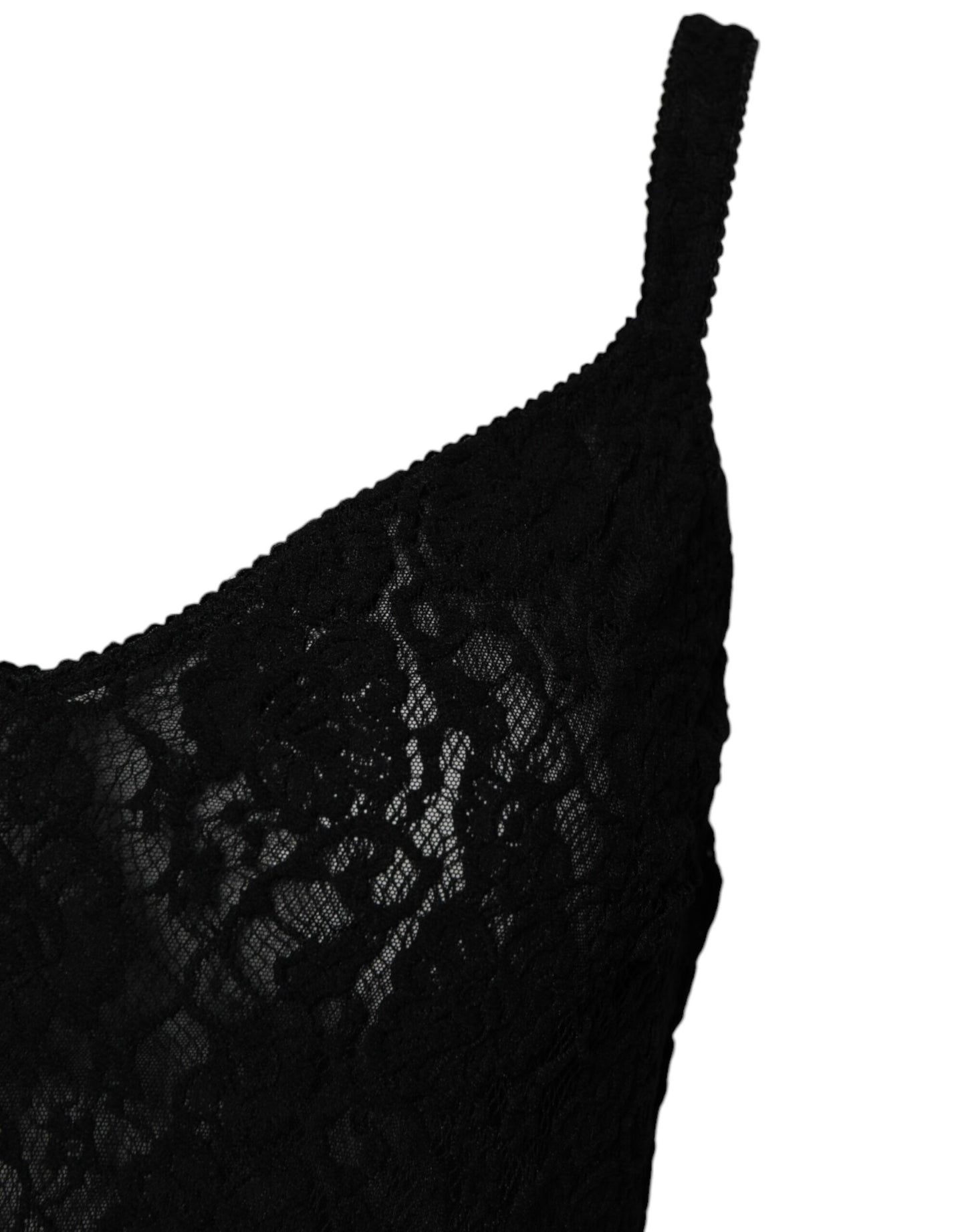 Black Lace Branded Elastic Lingerie Bodysuit Underwear