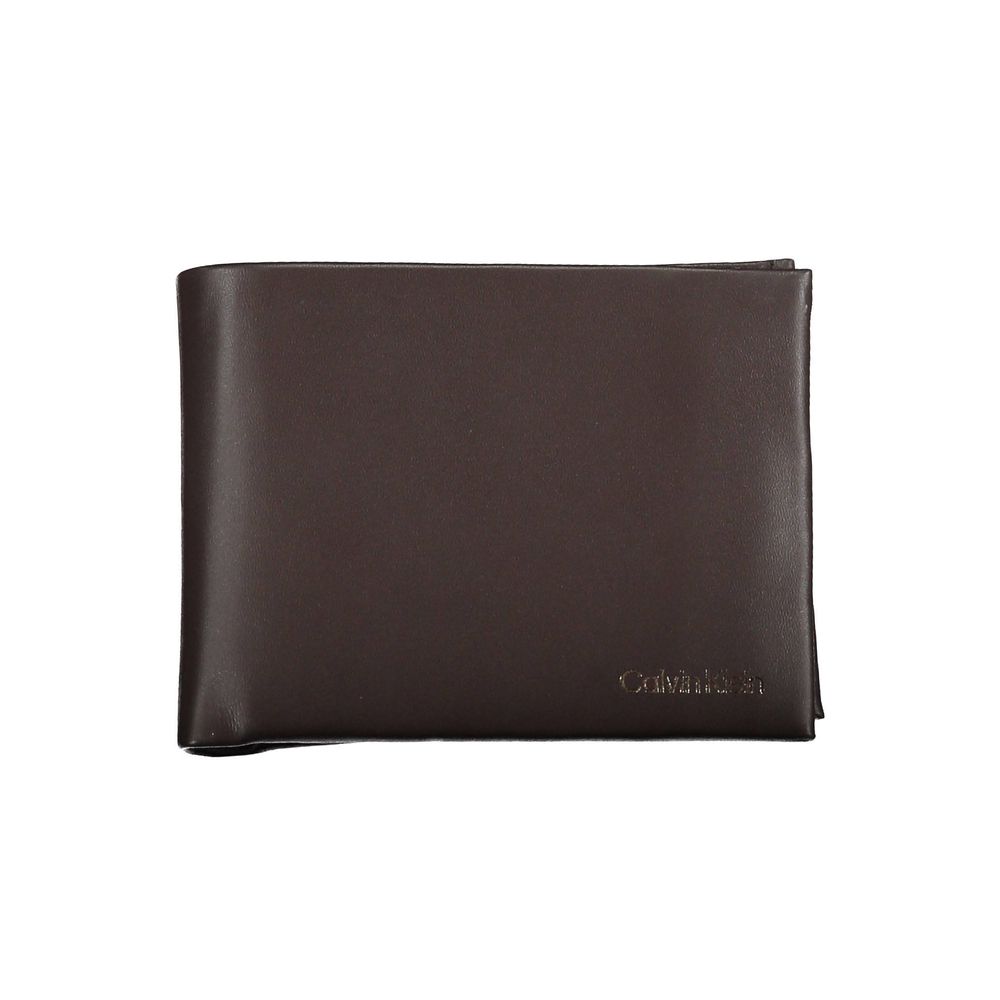 Elegante cartera de piel con dos compartimentos