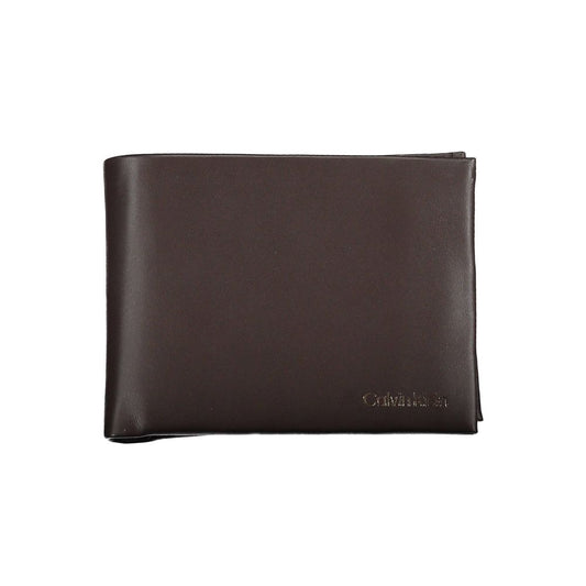 Elegante cartera de piel con dos compartimentos