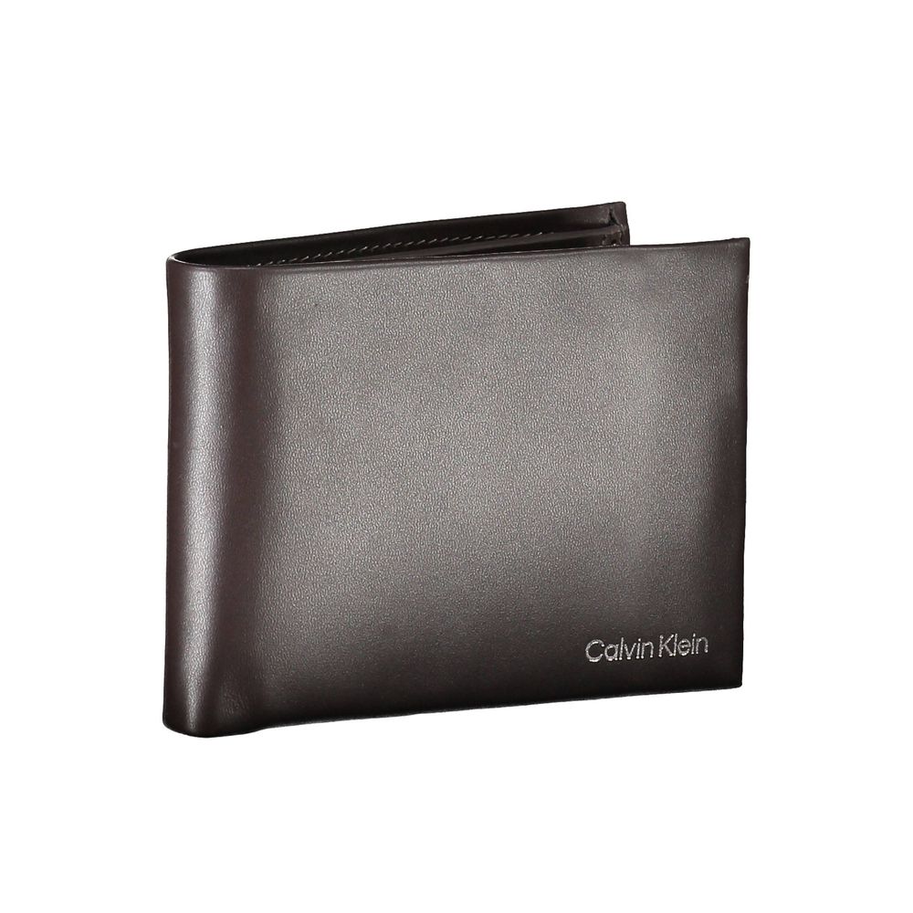 Elegante cartera de piel con dos compartimentos