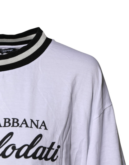 White Cotton DG Fashion Crew Neck Tee T-shirt