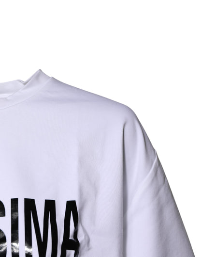 Camiseta blanca Bellissima de algodón con cuello redondo