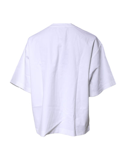Camiseta blanca Bellissima de algodón con cuello redondo