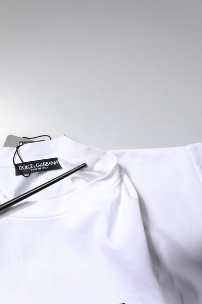 Camiseta blanca Bellissima de algodón con cuello redondo