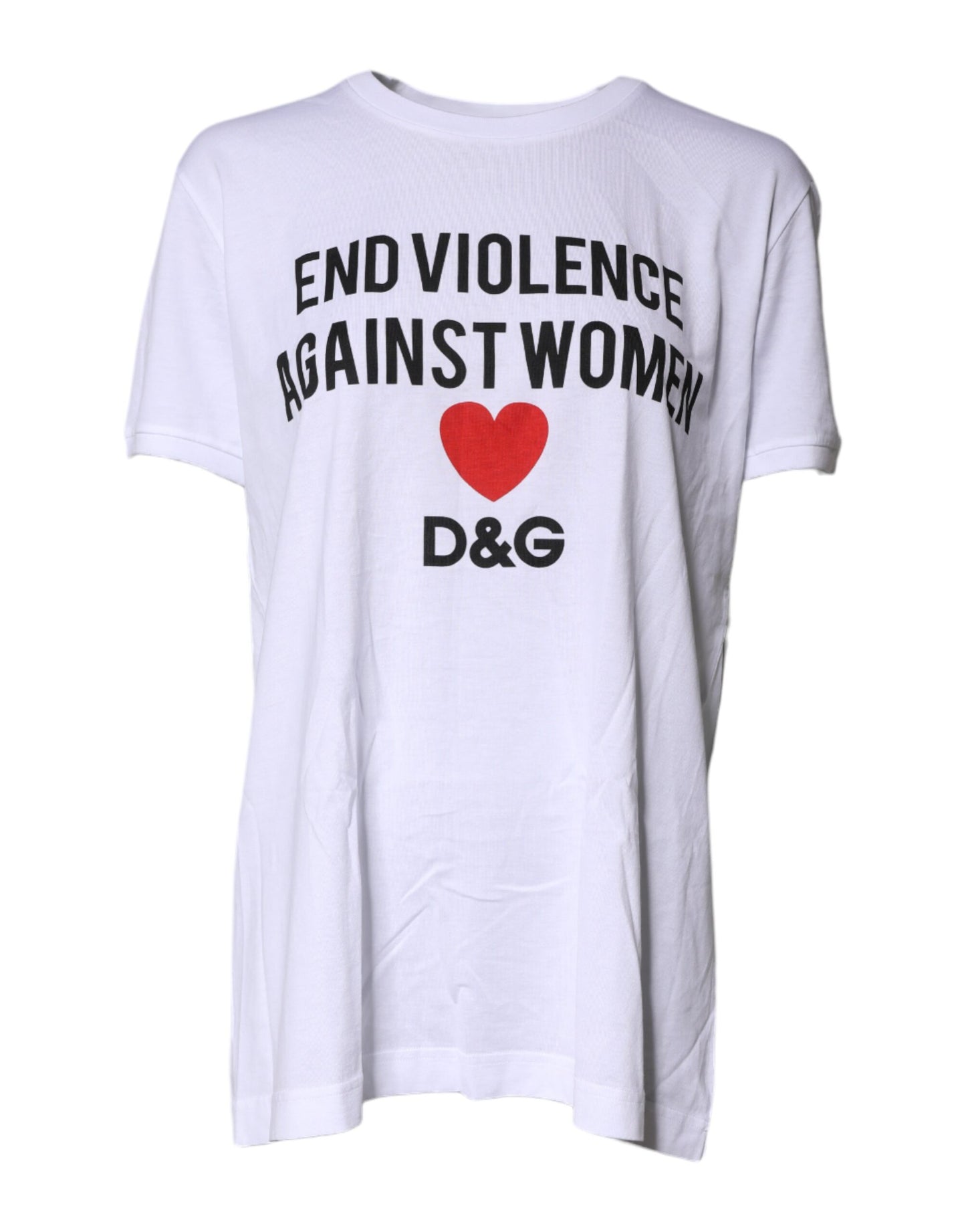White Cotton Printed Round Neck Top T-shirt