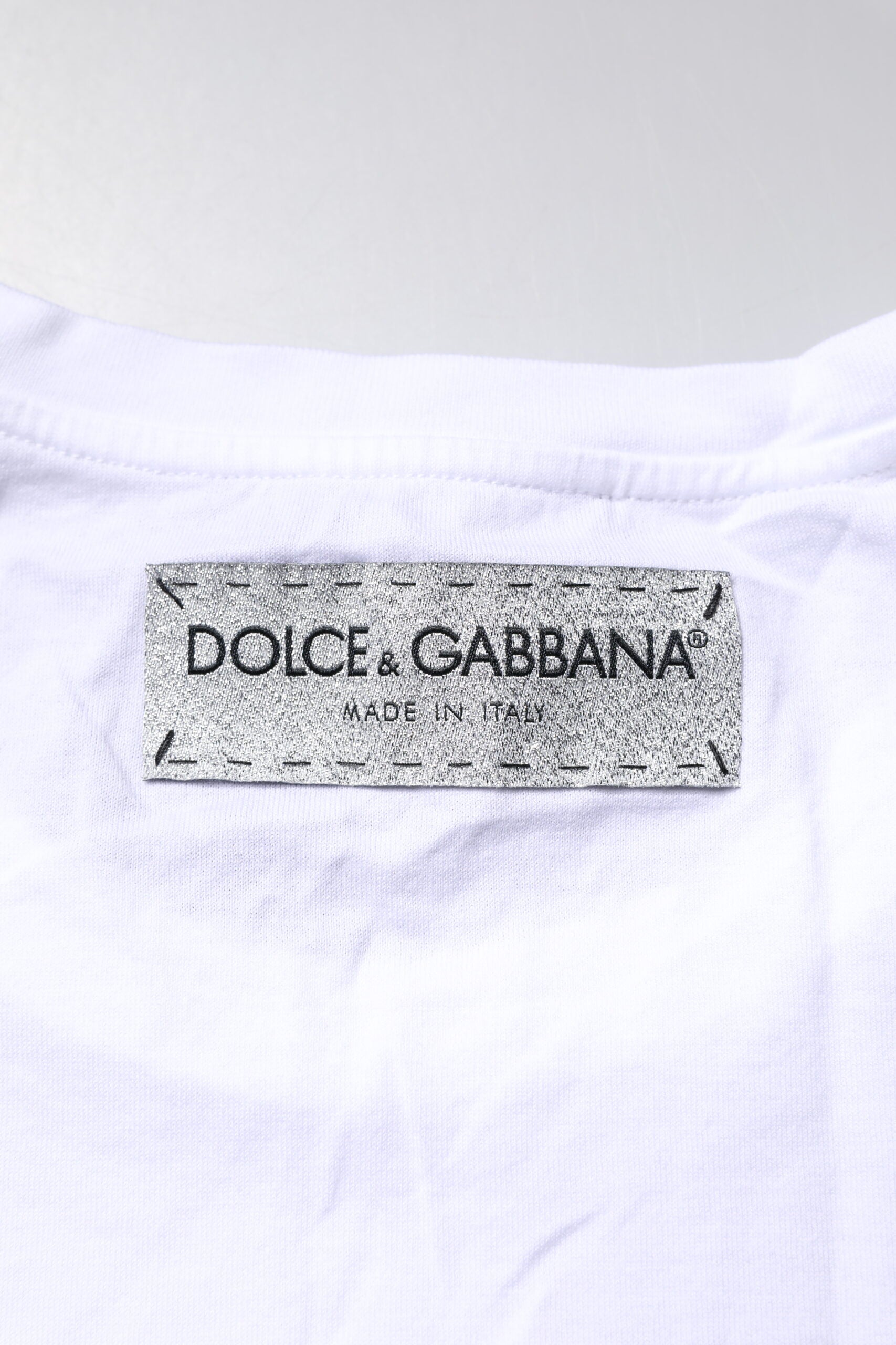White Cotton Printed Round Neck Top T-shirt