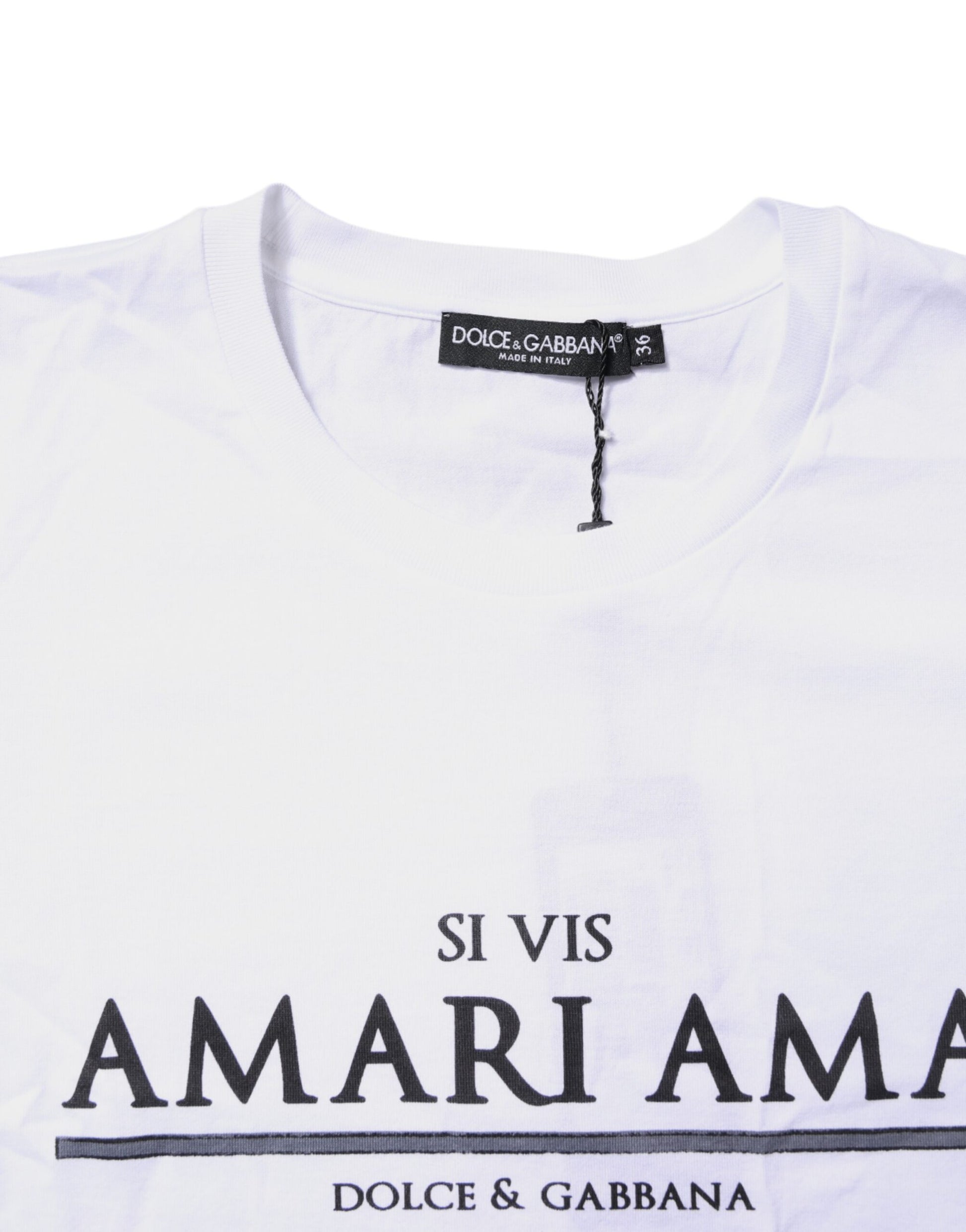 White Cotton Printed Round Neck Top T-shirt