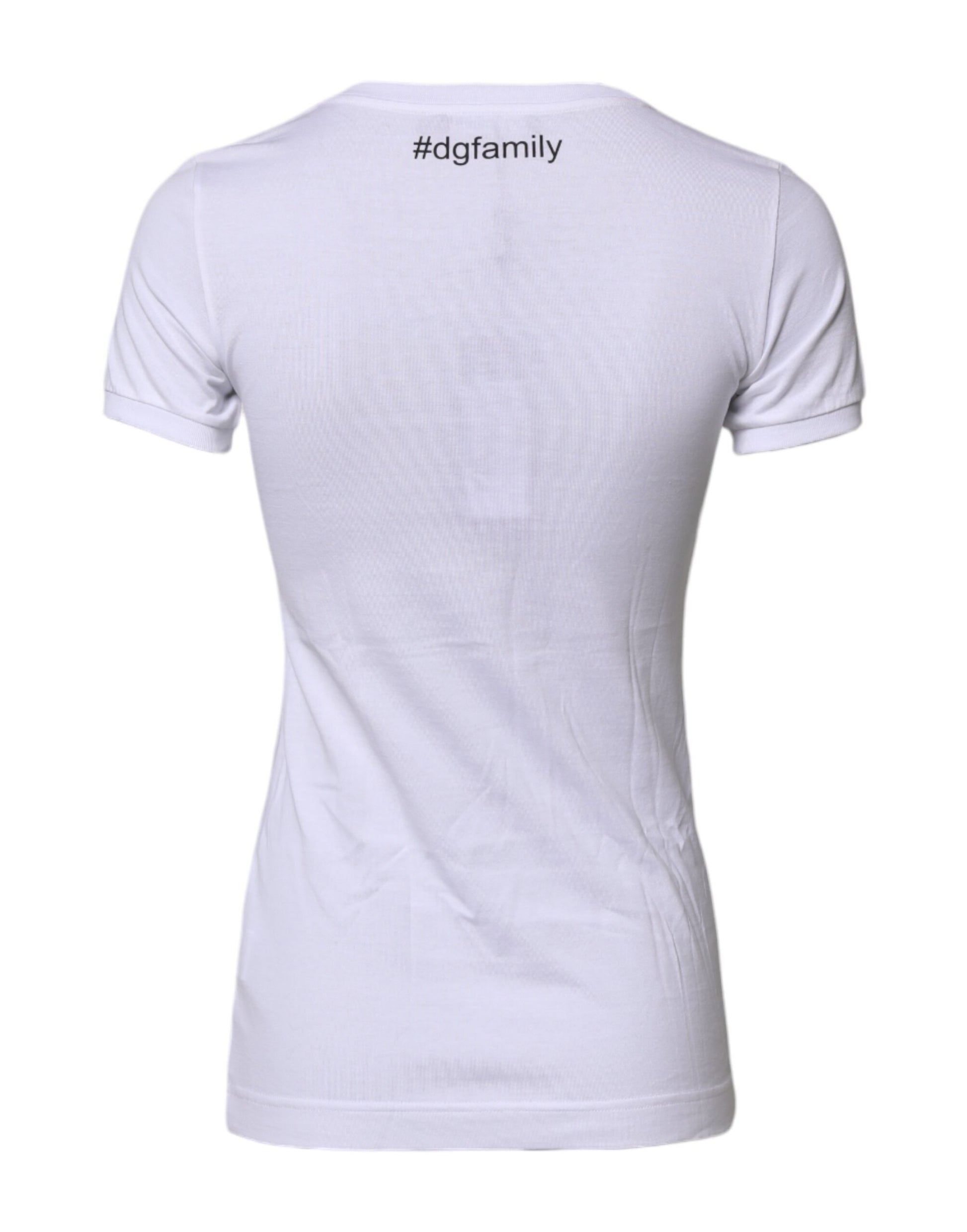 White #DGFAMILY Embroidery Cotton T-shirt