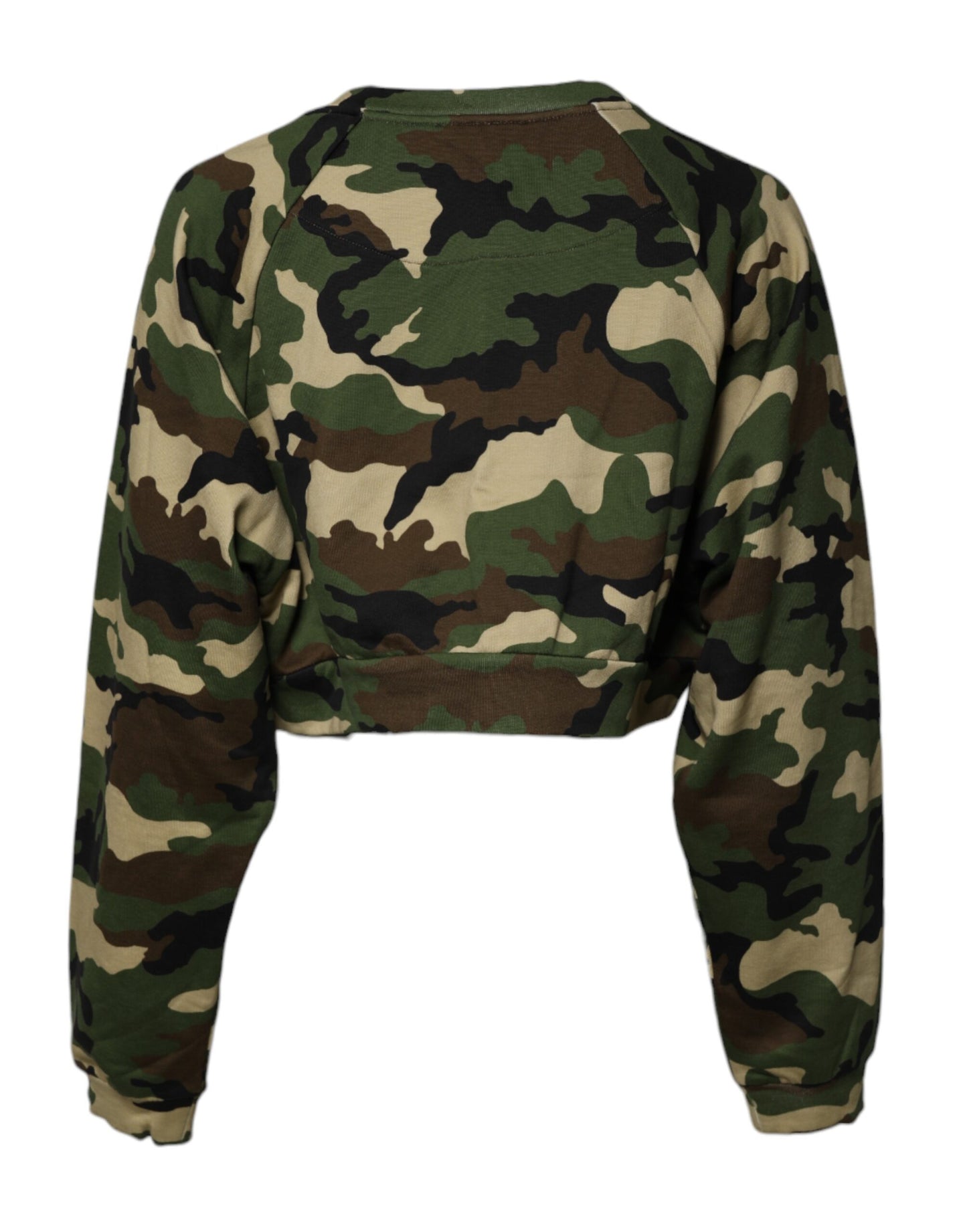 Multicolor Camou Cropped Sweatshirt Sweater