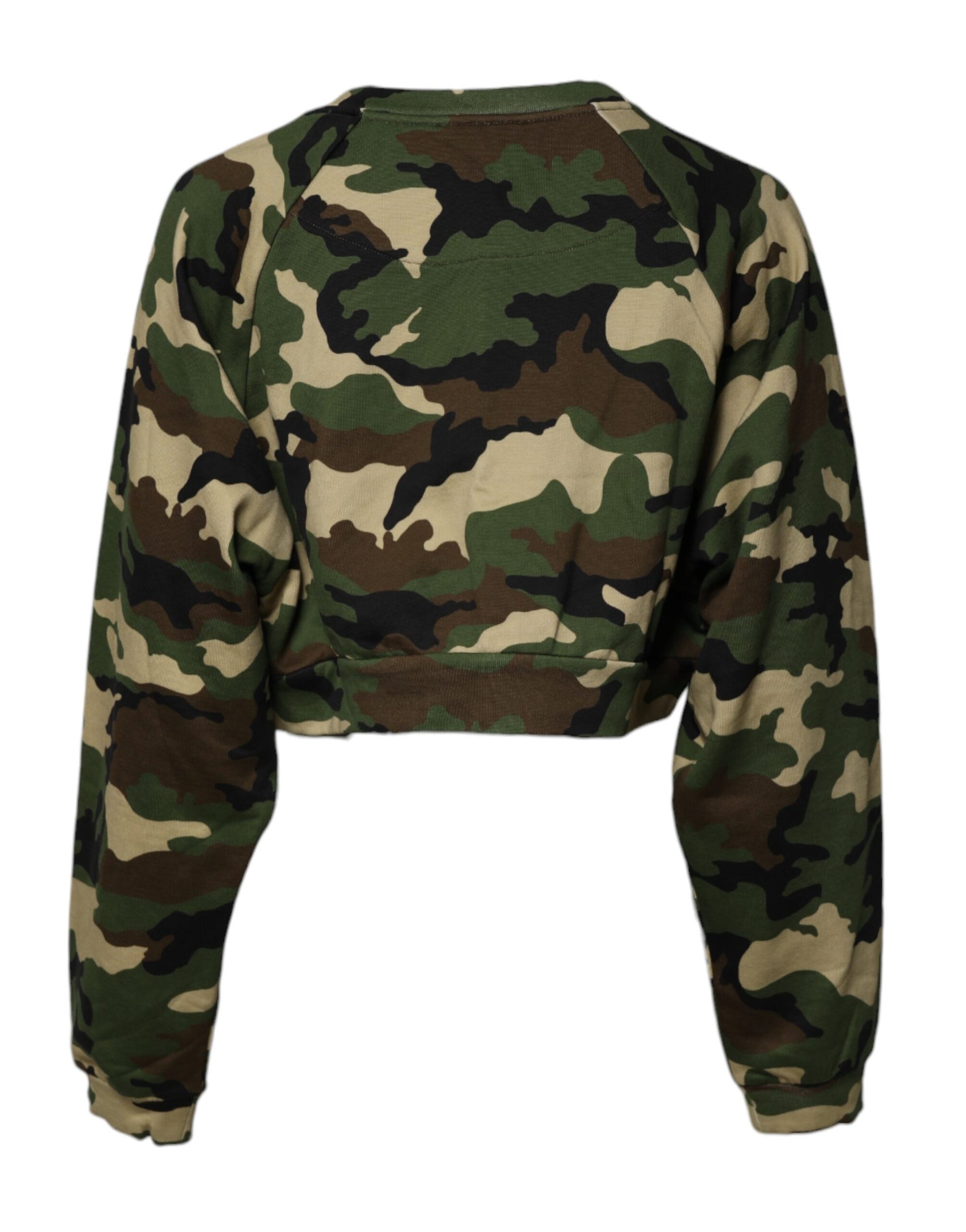 Multicolor Camou Cropped Sweatshirt Sweater