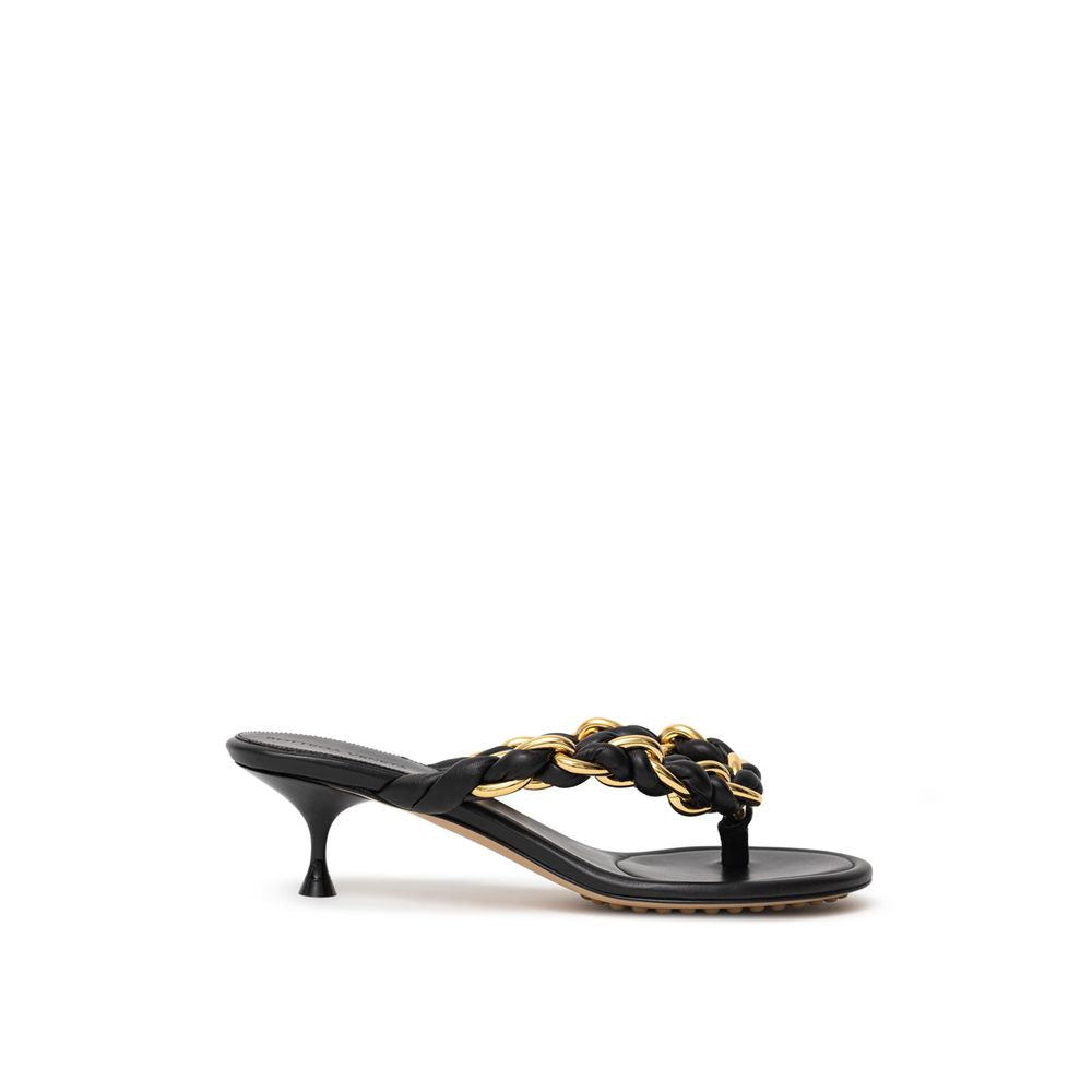 Sandalia de piel negra