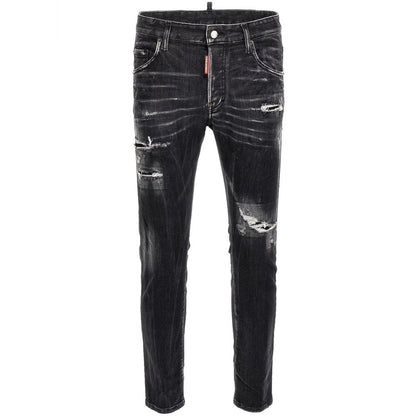 Vaqueros y pantalones negros de algodón