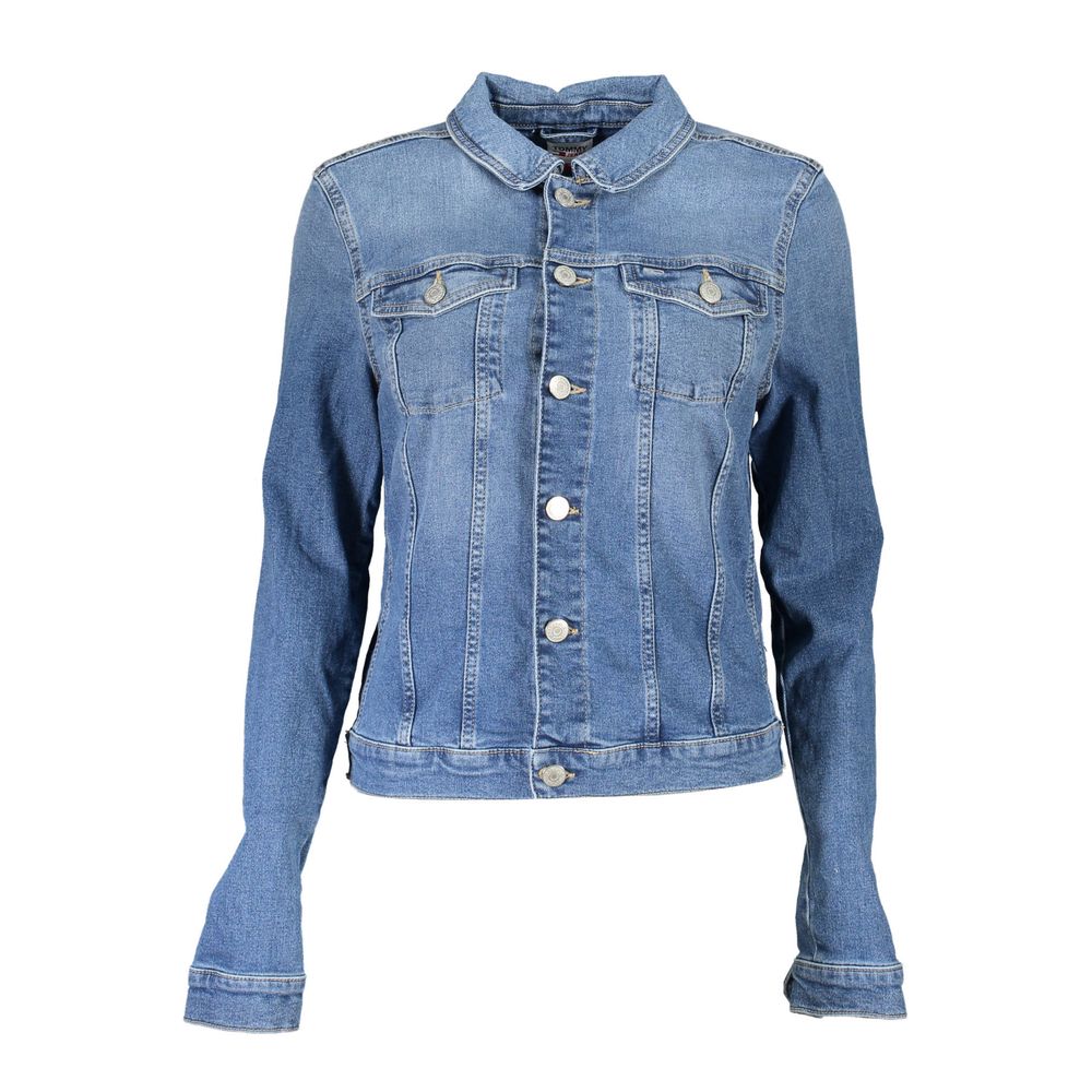 Chaqueta azul de algodón para mujer
