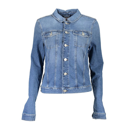 Chaqueta azul de algodón para mujer