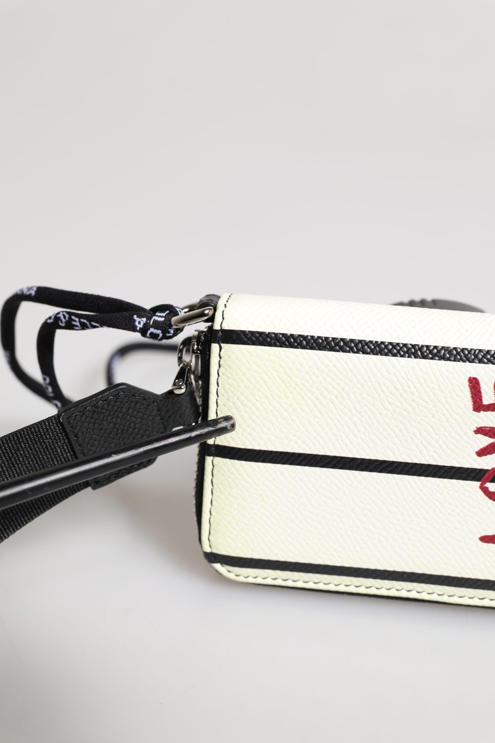 White Leather SICILY DG Crown Purse Cross Body Bag