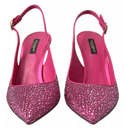 Pink Slingbacks Crystal Pumps Shoes