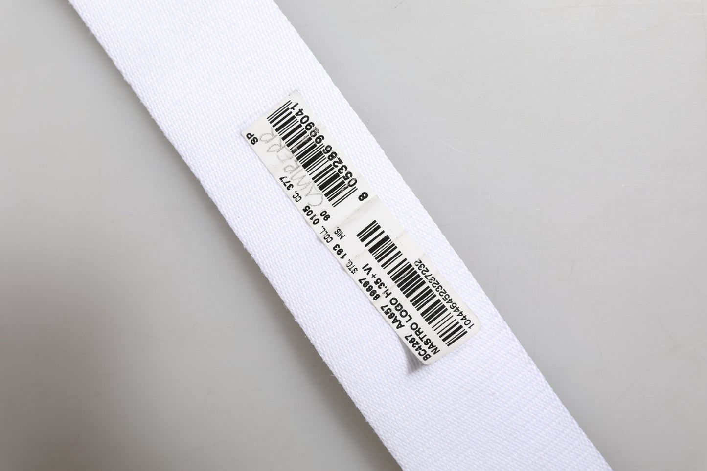 Black White Logo Printed Metal Buckle Belt