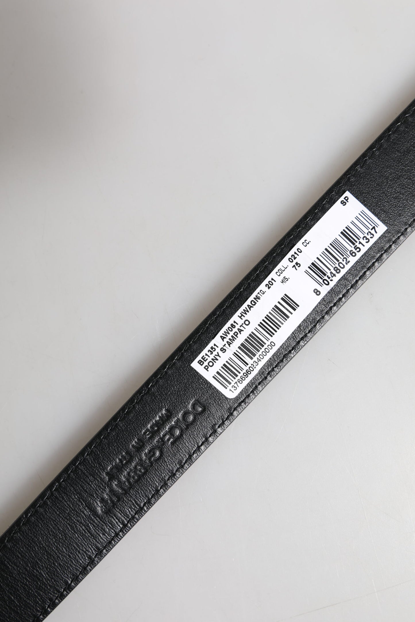 Black White Pony Leather Waist Buckle Belt