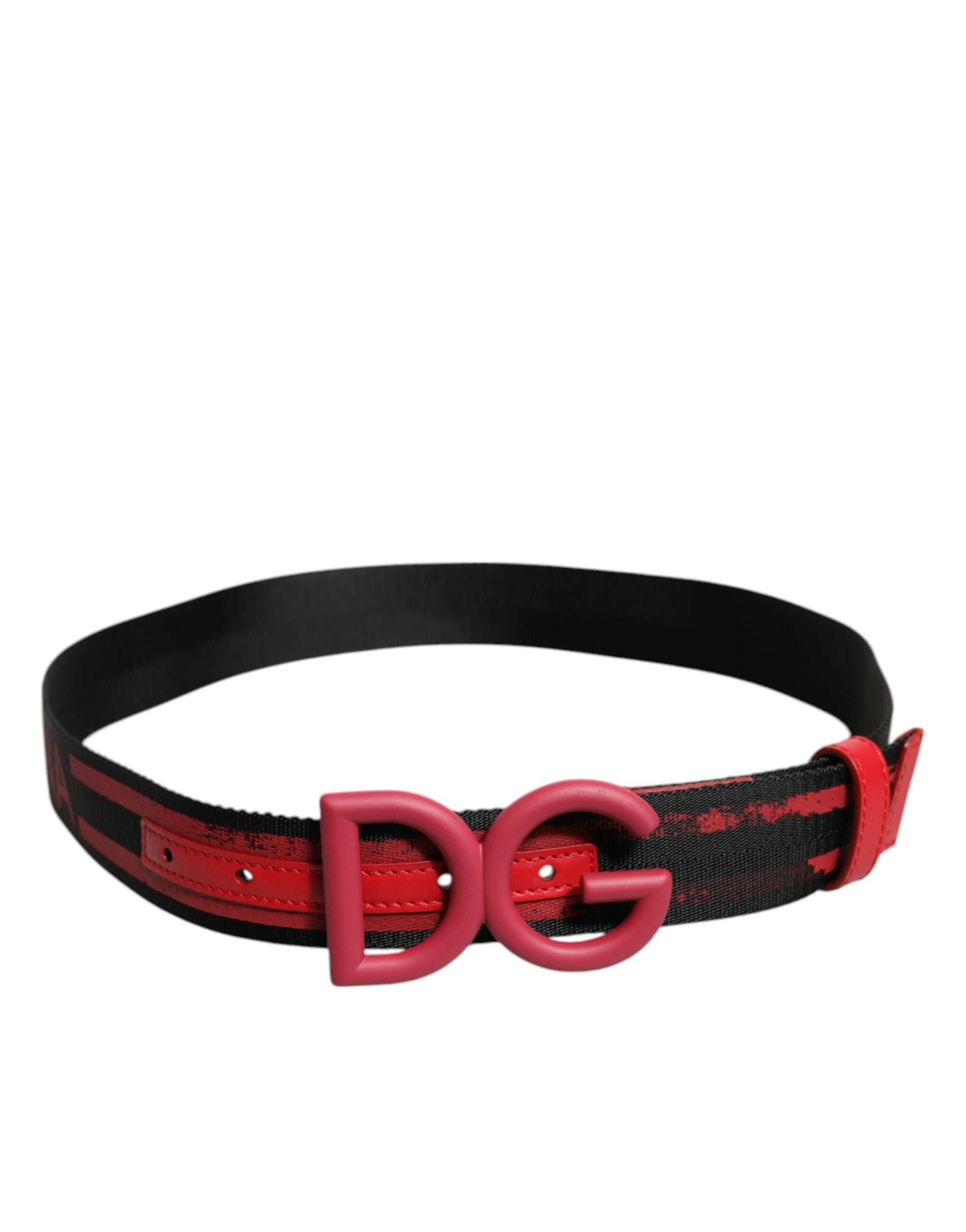 Black Red Nylon DG Metal Waist Buckle Belt