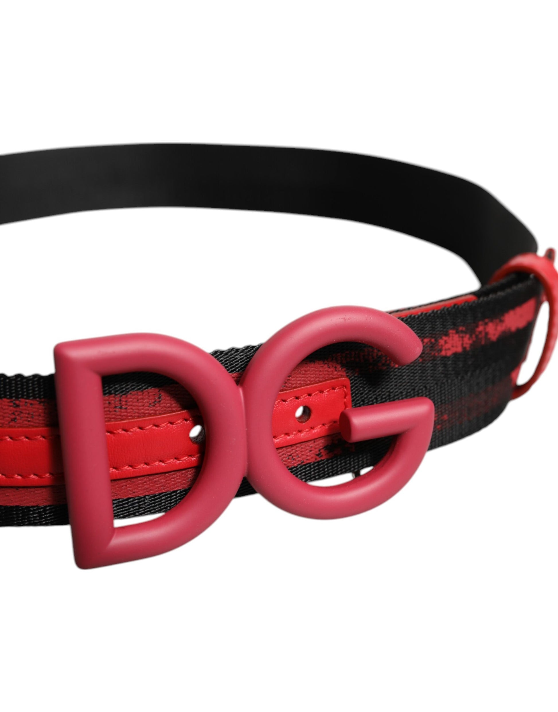 Black Red Nylon DG Metal Waist Buckle Belt