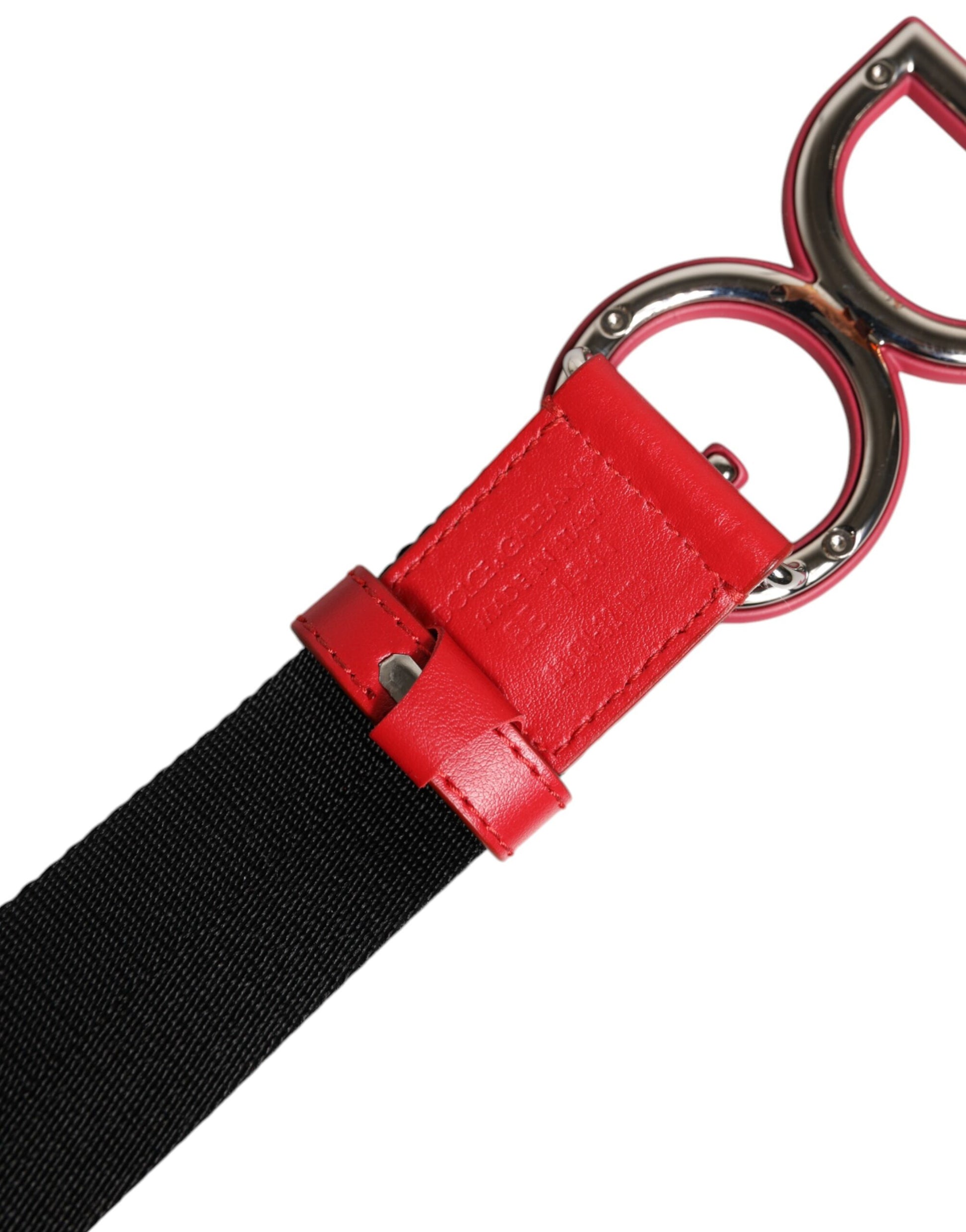 Black Red Nylon DG Metal Waist Buckle Belt