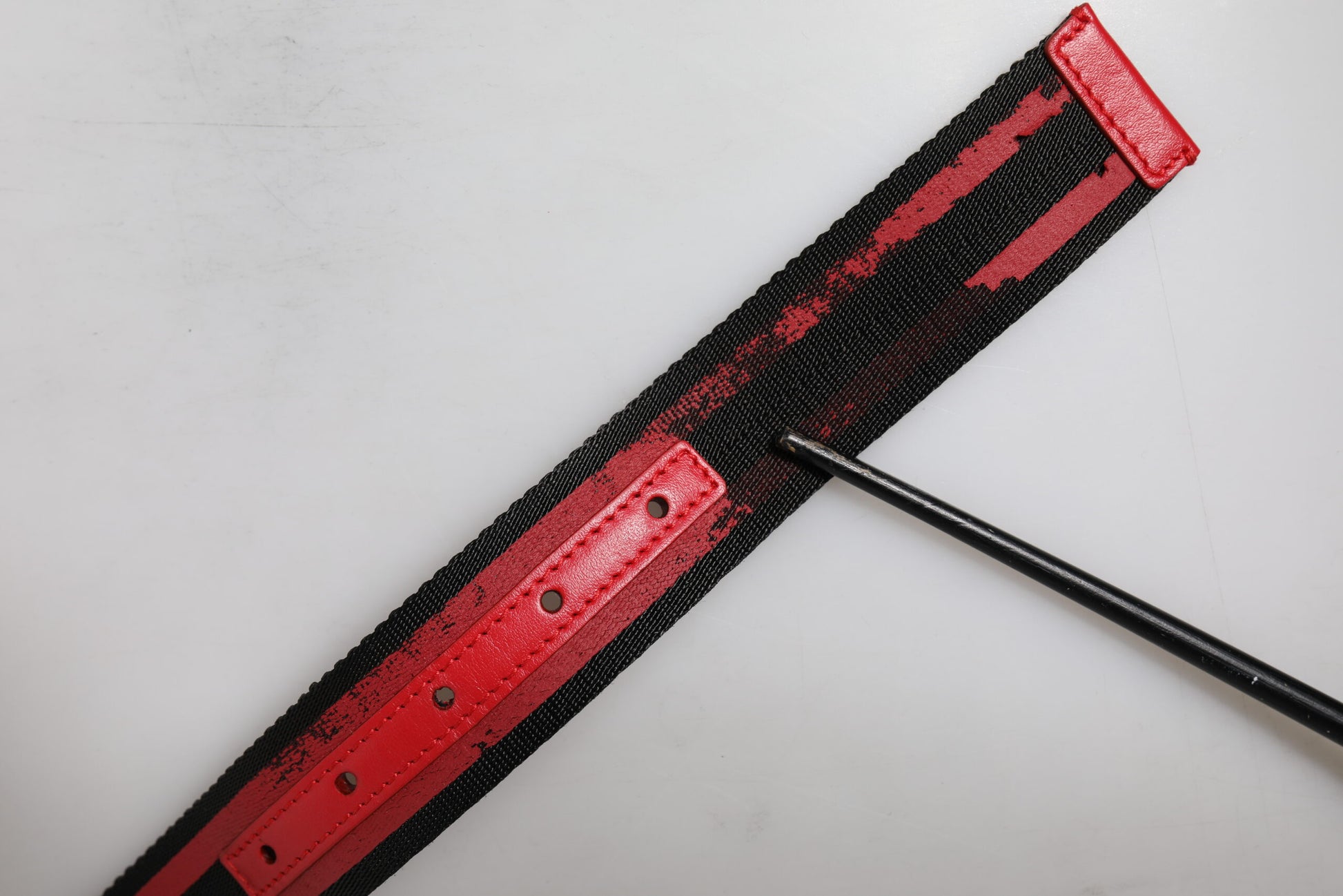 Black Red Nylon DG Metal Waist Buckle Belt
