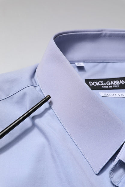 Light Blue Cotton SICILIA Dress Formal Shirt