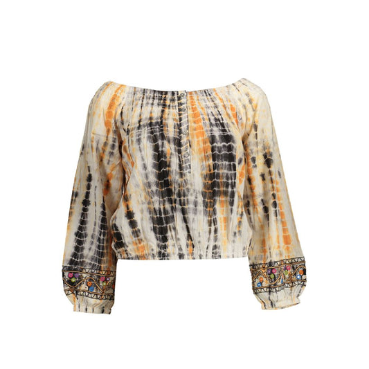 Top Beige Algodón Mujer