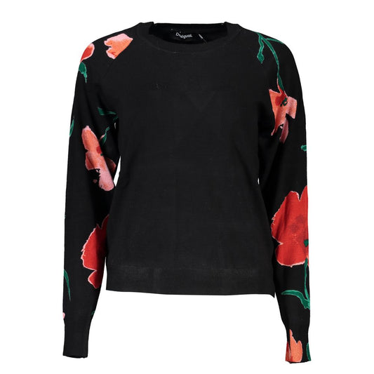 Elegante jersey de cuello redondo en contraste