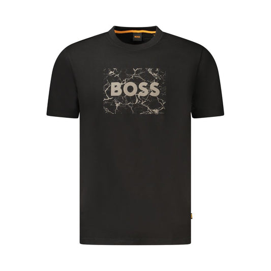 Camiseta negra de algodón para hombre
