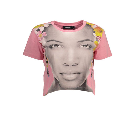 Top rosa de algodón para mujer