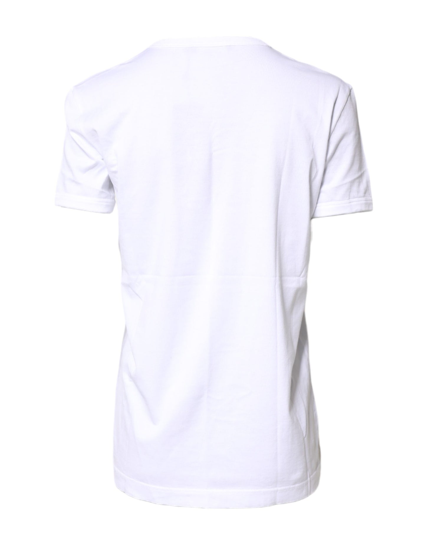 White Printed Round Neck Cotton Top T-shirt