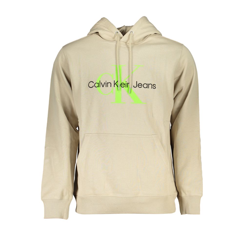 Sudadera de algodón con capucha beige