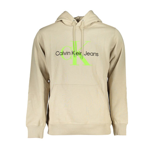 Sudadera de algodón con capucha beige