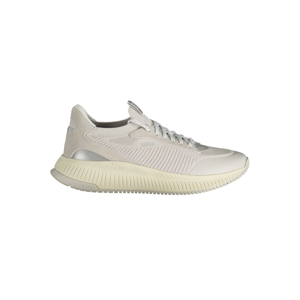 Sneaker de piel gris para hombre